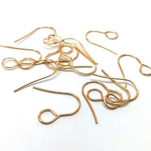 50 ganchos para pendientes de acero inoxidable 304 con argolla - 19 mm x 14 mm - Argolla grande: 6 mm - Dorado