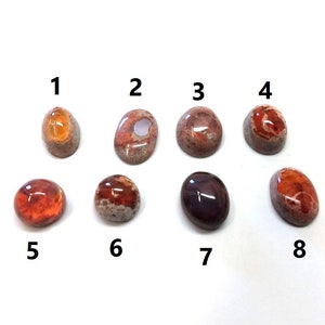 1 pc. Genuine Mexican Fire Opal Cabochons - To use with Bails and on Flat Pads! Sizes vary - Set K