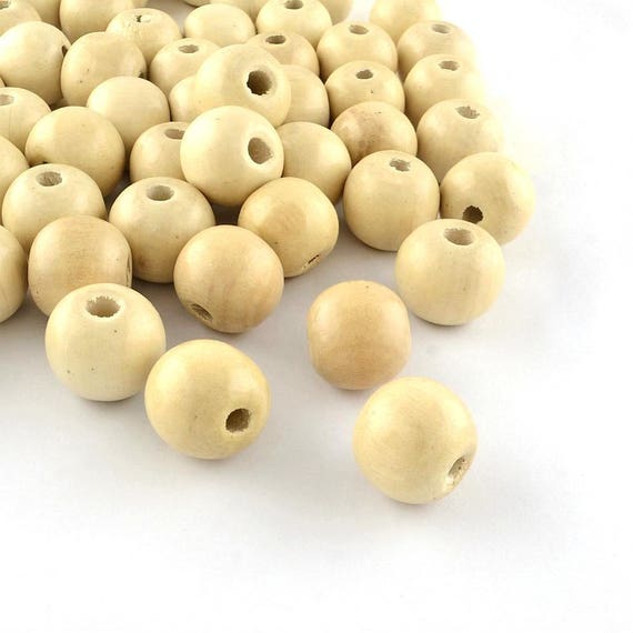200 pcs Cream Varnished Wooden Wood Round Spacer Beads | Etsy