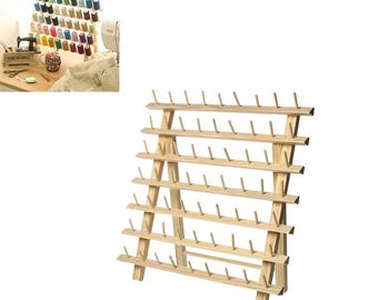 Large Folding Natural Wood Embroidery Thread Display Rack - Holds 63 spools - 38.5cm (15 1/8")