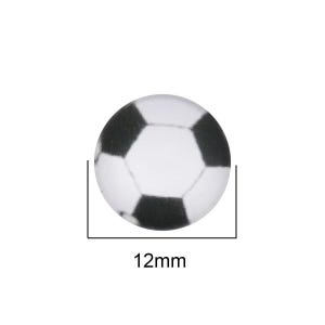 10 pcs Circle Soccer Futbol Football Ball Sports Glass Round Dome Seals Tiles Cabochons - 12mm