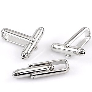 Lot of 10 Silver Tone Cuff Links (5 pairs) - NO Glue Pad