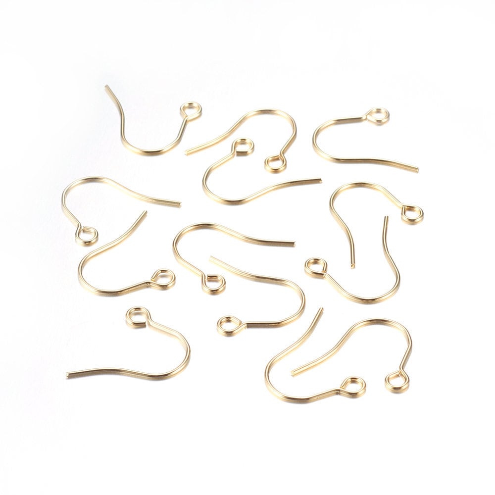 100 Pcs 304 Stainless Steel Golden Earring Hooks With Loop - Etsy