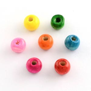 200 pcs Assortment Wooden Wood Round Spacer Beads - 10x9mm - Mix of Colors! - Hole Size: 3mm