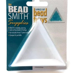 3 pcs. Plastic Sorting Triangle Trays for Beads, Charms, Crafts - 3 inch - BeadSmith - Jewelry Tools