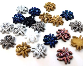 10 pcs Druzy Resin Embellishment Cabochons Assortment - 14mm - Spider