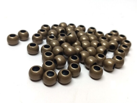 100 Matte Metallic Acrylic Large Hole Beads 12mm with 5.7mm Hole