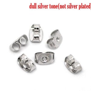 500 pcs (250 Pairs) Silver Tone Ear Nuts - 6mm x 5mm - Earring Stoppers! - Butterfly Design