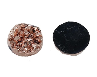 10 pcs Druzy Resin Embellishment Cabochons Champagne - 12mm