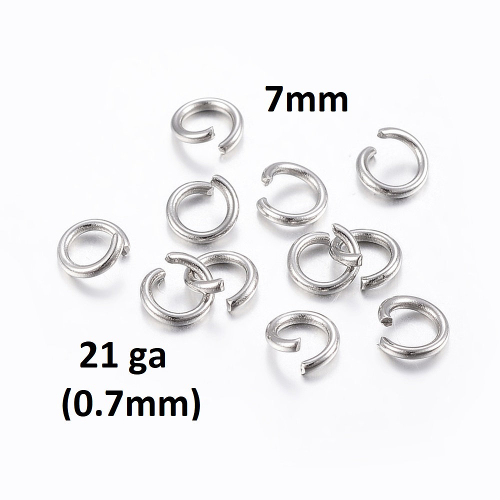 500PCs Stainless Steel Planish Open Ring Silver Tone