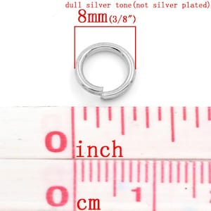 100 pcs 304 Stainless Steel Open Jump Rings 8mm - 16 Gauge (1.2mm) - THICK - HEAVY - High Quality - Hypoallergenic - Tarnish Resistant!