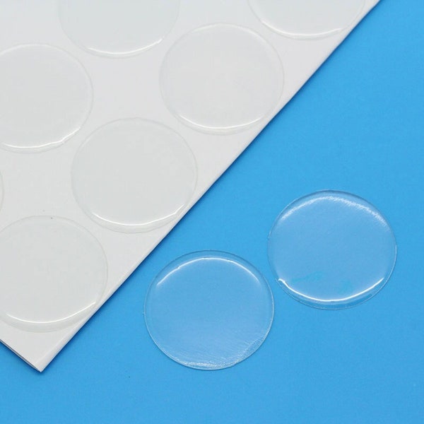 10 or 40 Circle Clear Round Epoxy Resin Stickers - 30mm (1.18 in) - Thickness: 1mm