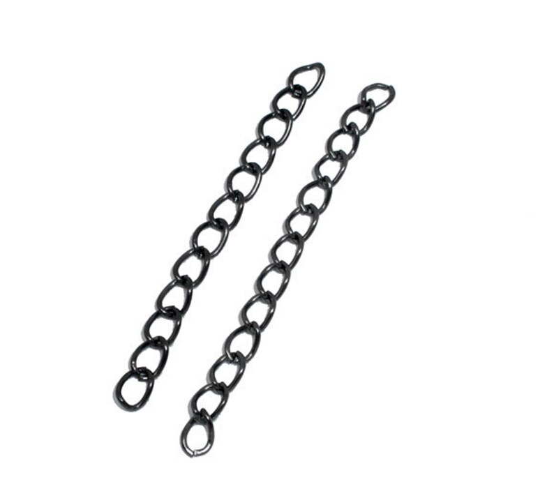 50x3mm 100 pcs 2 inch each - Gunmetal Extender Extension Chain Links Tails