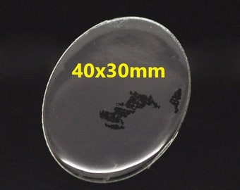 10 pcs. Oval Clear Round Epoxy Resin Stickers - 40mm x 30mm