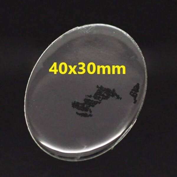 10 pcs. Oval Clear Round Epoxy Resin Stickers - 40mm x 30mm