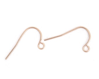 10 pcs 316 Stainless Steel Rose Gold Earring Hooks - 22mm x 13mm - Hole Size: 1.9mm - Parallel Loop