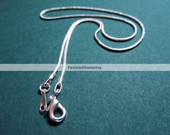 1 pc. Silver Plated Snake Chain Necklace 18" - (1.2mm)