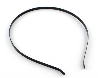 Thin - 10 pcs. - Gunmetal Black Iron Headbands - 4mm wide - 110mm diameter (4.33 inch)