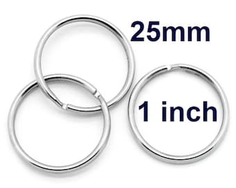 50 pcs. Silver Tone Split Rings Key Rings - 25mm (1 inch)