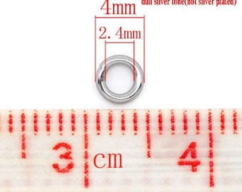 100 pcs 304 Stainless Steel Open Jump Rings 4mm - 20 Gauge - High Quality