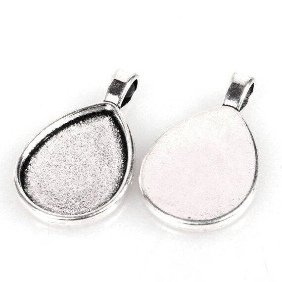 10pcs Stainless Steel Teardrop Glue on Bails Pendant Jewelry