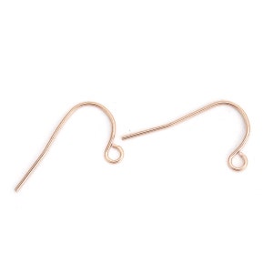 10 pcs 316 Stainless Steel Rose Gold Earring Hooks - 22mm x 13mm - Hole Size: 1.9mm - Parallel Loop