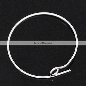 25 pcs. Silver Plated Unbent Wine Charm/Earwire Hoop Rings - 25mm- 21 Gauge