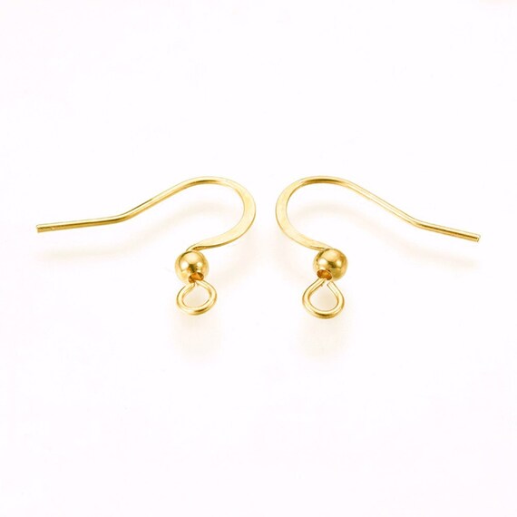 50pcs/lot Gold Steel Tone Anti-allergenic Stainless Steel Surgical Steel  Earring Hooks for Earring Making