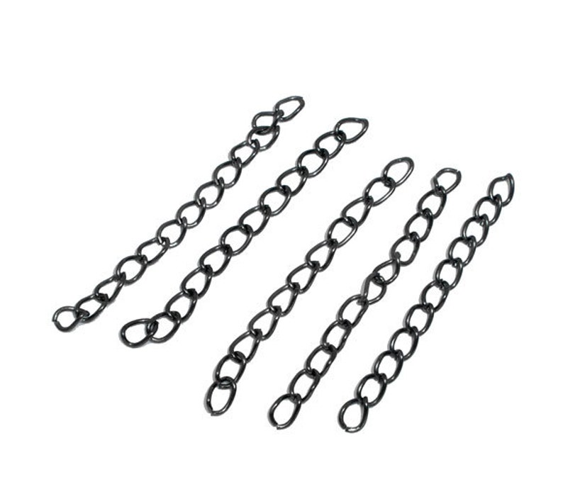 50x3mm 100 pcs 2 inch each - Gunmetal Extender Extension Chain Links Tails