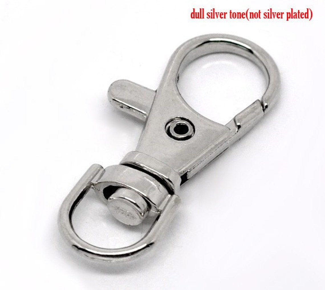 LARGE 20 Pcs. Silver Tone Lobster Swivel Clasps for Key Ring Etsy