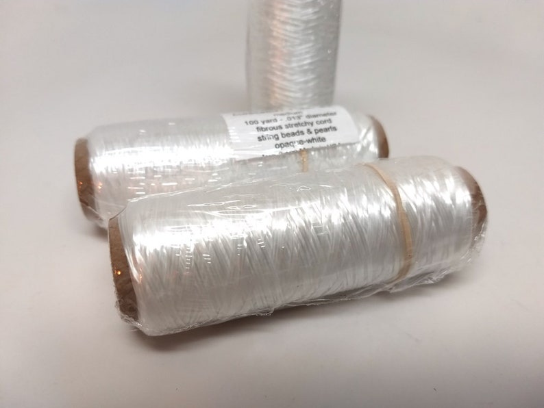 Elastic 300 ft 100 yards 0.013 Opaque White Beading Stretch Cord Roll - Gossamer Floss Latex Free 0.5mm - Medium 1 Roll
