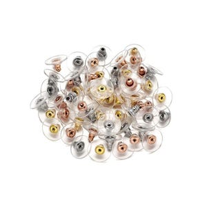 20 pcs (10 Pairs) 304 Stainless Steel Earring Back Bullet Clutch Nuts Stoppers - Assortment - 12mm x 6mm - Tarnish Resistant!