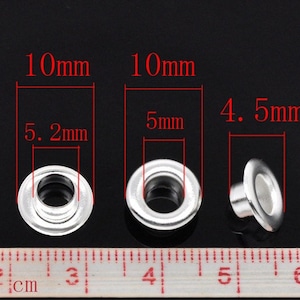 100 pcs Silver Plated Grommets EYELETS - Fits Beads with 5.5mm Holes - 10mm x 4.5mm - Copper - Glass Lampwork, European, Large Hole Beads