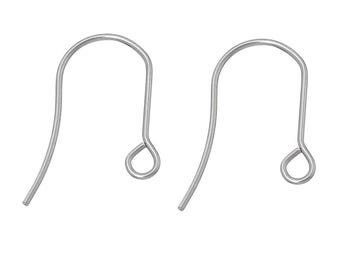 100 Stück 304 Edelstahl Ohrring Haken mit Öse - 19 mm x 14 mm - Anlaufbeständig!