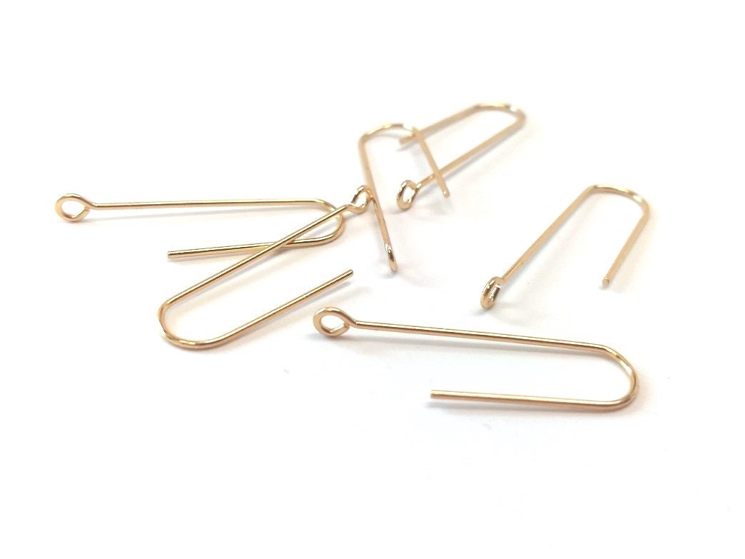 Buy 50 Pcs 304 Stainless Steel Earring Hooks 31mm X 9mm Hole: 1.7mm Long  Ear Wire Stick Bar Gold Perpendicular Loop Online in India 