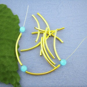 100 Curved Tube Metal Elbow Beads - Plated Jewelry Findings In Multiple Sizes & Colors