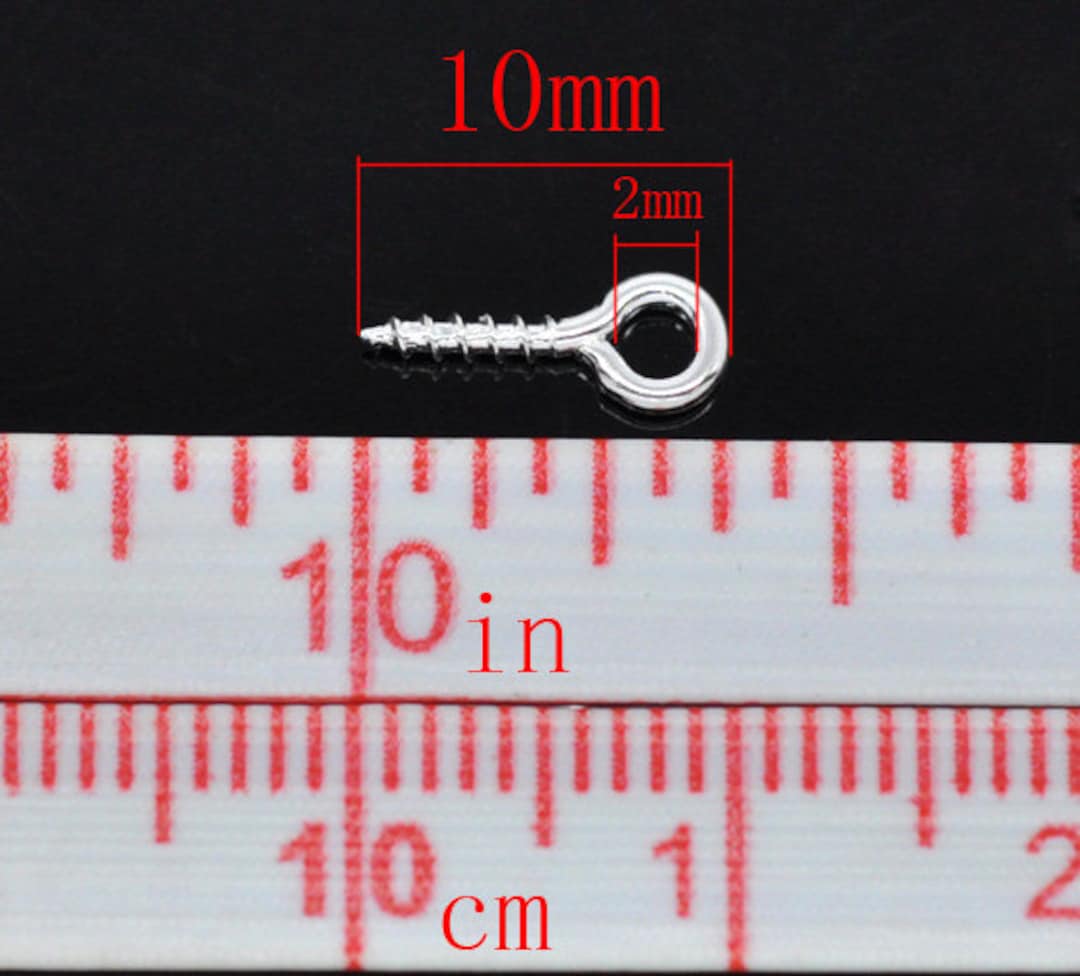 100 Silver Plated Screw Up-eye Pendants Charms Loops Pendant Bails Gpb021 - Australia