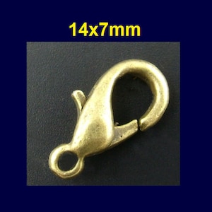 50 pcs. Antique Bronze Lobster Clasps - 14mm X 7mm - Claw Clasps