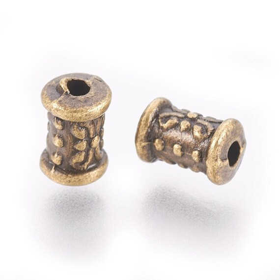 100 Perline Distanziali Tibetane In Lega Oro Antico | Foro Grande 4.1mm Per Creare Gioielli