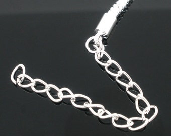 100 pcs. - Silver Plated Extender Extension Chain Links Tails - 2 inch each - 50mm