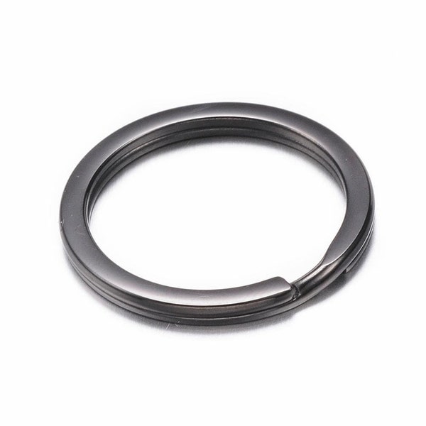 5 pcs. 304 Stainless Steel Gunmetal Split Rings Key Rings - 25mm (1 inch) - Hypoallergenic! Tarnish Resistant! - 2mm Thick