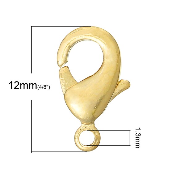 20 x 14mm Gold Plated Lobster Clasps Claw