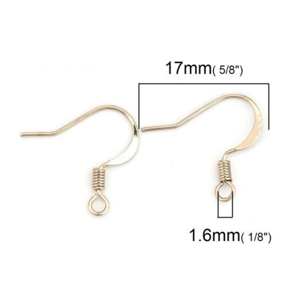 Fish Hook Earwire w/ Spring & Bead, Copper-Plated (72 Pieces