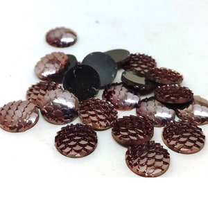 10 stuks Zeemeermin Visschubben Hars Gesneden Versiering Cabochons Palissander Roze Bruin - 12mm