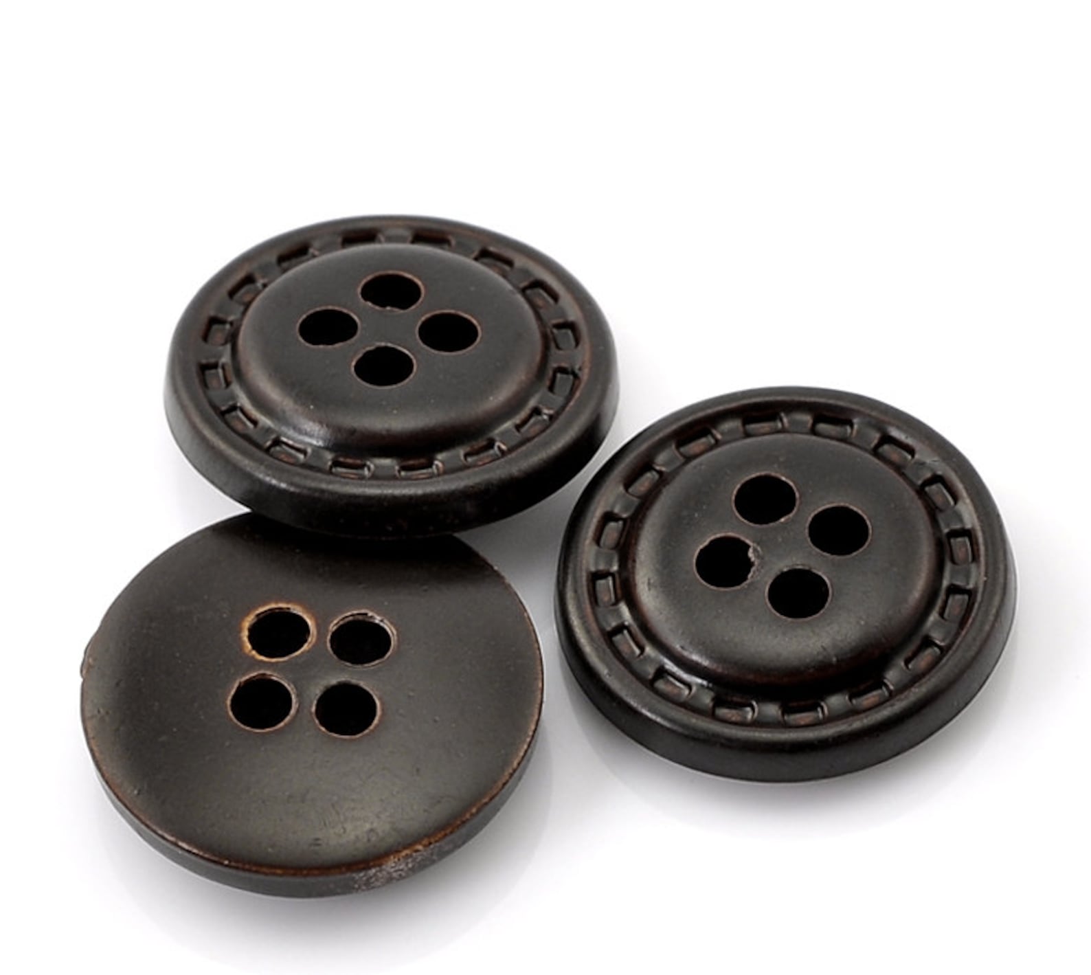 20 or 100 Pcs Dark Brown Buttons 18mm 6/8 In 4 Holes - Etsy