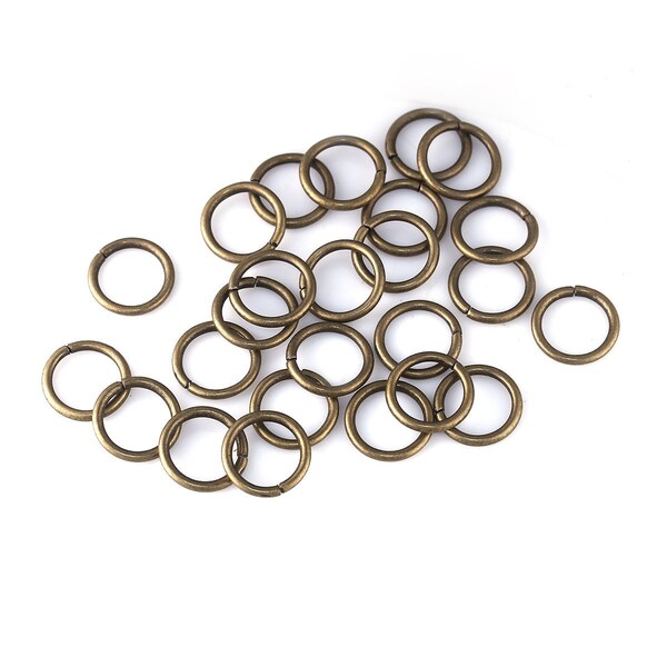 THICK - 100 pcs. Antique Bronze Open Jump Rings - 12mm - 15 Gauge (1.5mm Thick) - HIGH QUALITY