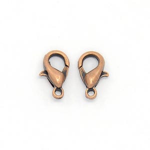 100 pcs. Antique Copper Lobster Clasps - 10mm x 6mm - Claw Clasps