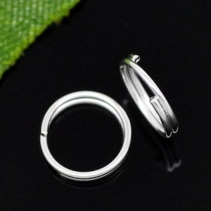 100 pcs Double Rings - Silver Plated Split Jump Rings - 7mm - 22 Gauge (0.6mm Thickness)