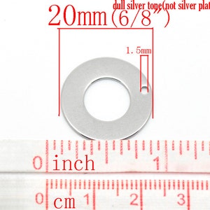 10 Stück. Edelstahl Kreis Ring Stempelanhänger - 20mm (6/8 zoll)