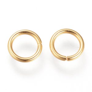 100 pcs 304 Stainless Steel Golden Open Jump Rings 8mm - 16 Gauge (1.2mm Thick) - High Quality!